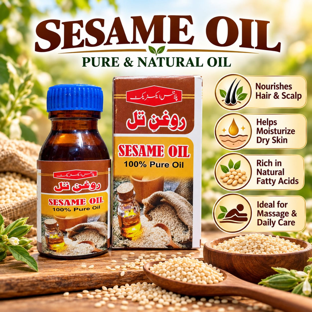 Plant Extract Sesame Oil – 100% Pure & Natural Sesame Oil