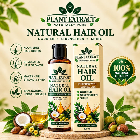 Plant Extract Natural Hair Oil – Nourish, Strengthen & Shine