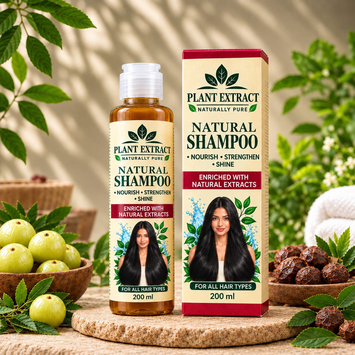 Plant Extract Natural Shampoo – Enriched with Natural Herbal Extracts